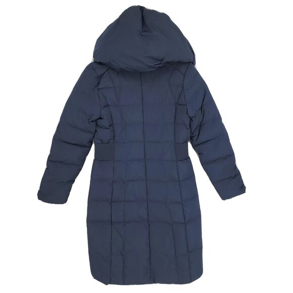 New Cole Haan Signature Double Zip Front Coat Parka Down Filled Navy Blue Small - Picture 4 of 7